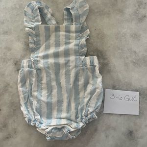 Blue and white romper 3-6m. Janie and Jack.